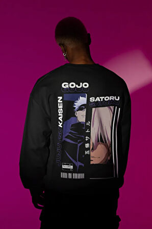 Gojo Satoru Jujutsu Kaisen Baskılı Unisex Oversize Anime Karakter Sweatshirt