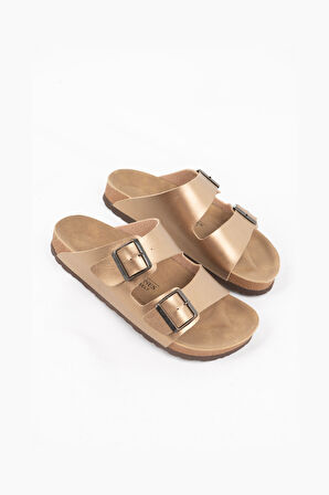 Unisex Ortopedik Tabanlı Konfor Modeli Terlik Çift Bantlı Tokalı Günlük Rahat Dışarı Ev İçi Terliği