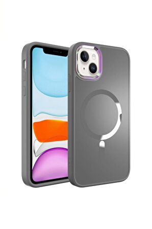 Apple iPhone 13 Kılıf Magsafe Wireless Şarj Özellikli Renkli Kamera Çıkıntılı Mat Kapak