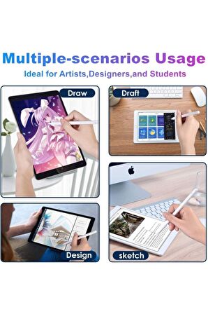 Apple iPad Air 5.Nesil (2022) Uyumlu Avuç İçi Reddetmeli Dokunmatik Kalem Active Stylus Özel Yazı Çizim Kalemi
