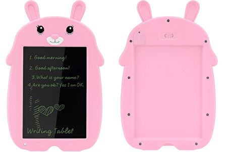 QASUL 9 inç Pembe Grafik Tablet Öğrencilerin Taslakları için Hafif ABS  Pembe tavşan Çocuk Okul İş Aile