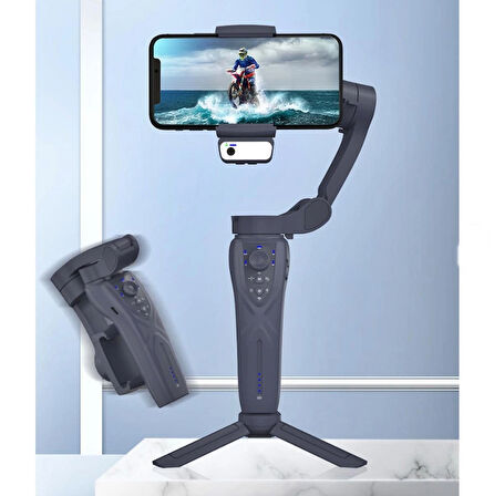 F12_Otomatik Yüz İzleme 3 Eksenli Gimbal Telefon Tutucu 360 ° Ayarlanabilir Selfie Çubuğu-Tripod