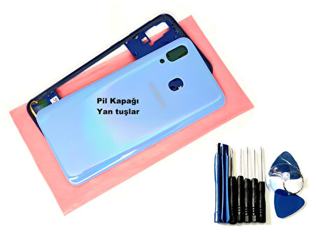 Tkgz Samsung Galaxy A40 A 405 KASA Arka Pil Batarya Kapağı (TAMİR SETİ) MAVİ
