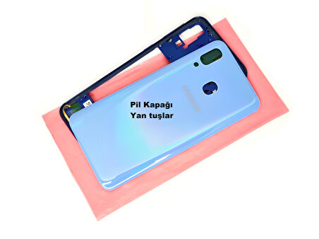 Tkgz Samsung Galaxy A40 A 405 KASA Arka Pil Batarya Kapağı (TAMİR SETİ) MAVİ