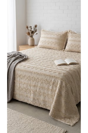 Çift Kişilik Yatak Örtüsü Takımı 250 x 260 cm – Valonlu Model 2 Adet 50 x 70 Yastık Kılıfı
