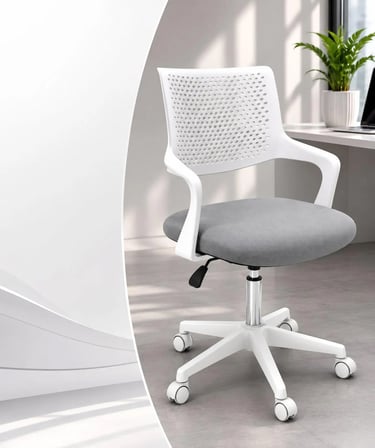 Yenilik Rüzgarı Ergonomik Fileli Ofis Çalışma Koltuğu - Beyaz Çalışma Koltuğu, Beyaz Ofis Koltuğu
