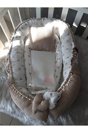 Nest Wafle Pike Kumaş Micky Tasarım Ponponlu Oyuncak Aparat Ve Tül Jaju-babynest