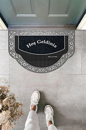 Dekoratif Dış Kapı Yıkanabilir Toz Alıcı Halı Kapı Önü Paspası hoş geldiniz yazılır