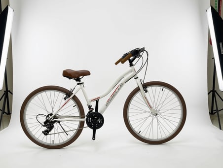 DORELLO 26 Jant 21 Vites SHIMANO Aktarıcılı Bisiklet Kahverengi Tekerlek ve Elcik - Renk: Beyaz