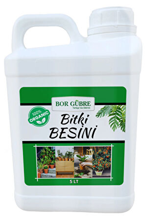 Organik Sıvı Bitki Gübresi 5lt- Yeşil Bitkiler için Vitamin-Yeşil Yapraklı Bitkilere Özel Bitki Besini