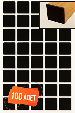 Yapışkanlı Mobilya Masa Sandalye Parke Zemin Ayak Koruyucu Kaydırmaz Keçesi 20 Mm Siyah (100 Adet)