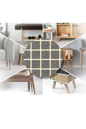 Yapışkanlı Mobilya Masa Sandalye Parke Zemin Ayak Koruyucu Kaydırmaz Keçesi 20 Mm (150 Adet)