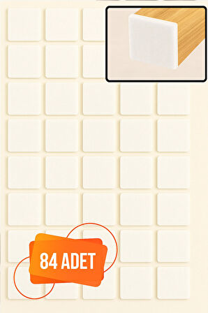 Yapışkanlı Mobilya Masa Sandalye Parke Zemin Ayak Koruyucu Kaydırmaz Keçesi 30 Mm (84 Adet)