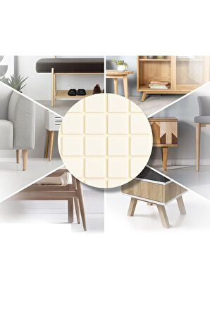 Yapışkanlı Mobilya Masa Sandalye Parke Zemin Ayak Koruyucu Kaydırmaz Keçesi 20 Mm (200 Adet)