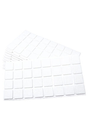 Sandalye Mobilya Ayak Pedi 20mm Kaydırmaz Keçe (200'lü) Yapışkanlı Parke Zemin Koruyucu - Beyaz