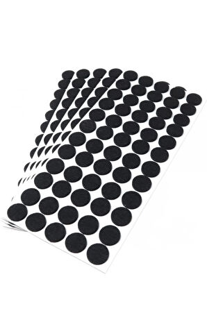 Sandalye Mobilya Ayak Pedi 24mm Kaydırmaz Keçe (99'lu) Yapışkanlı Parke Zemin Koruyucu - Siyah