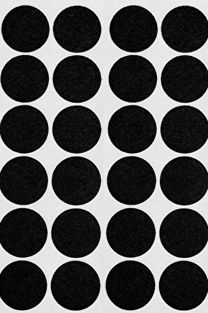 Sandalye Mobilya Ayak Pedi 24mm Kaydırmaz Keçe (66'lı) Yapışkanlı Parke Zemin Koruyucu - Siyah