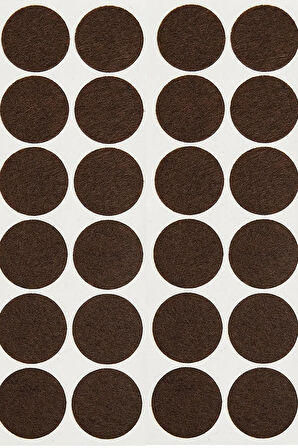 Sandalye Mobilya Ayak Pedi 24mm Kaydırmaz Keçe (33'lü) Yapışkanlı Parke Zemin Koruyucu - Kahverengi