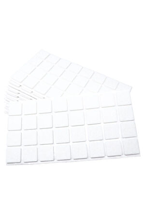 Sandalye Mobilya Ayak Pedi 20mm Kaydırmaz Keçe (150'li) Yapışkanlı Parke Zemin Koruyucu - Beyaz