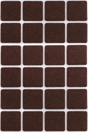 Sandalye Mobilya Ayak Pedi 20mm Kaydırmaz Keçe (100'lü) Yapışkanlı Parke Zemin Koruyucu - Kahverengi