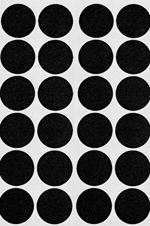 Sandalye Mobilya Ayak Pedi 24mm Kaydırmaz Keçe (132'li) Yapışkanlı Parke Zemin Koruyucu - Siyah