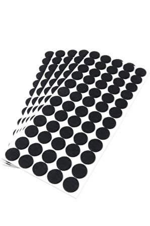 Sandalye Mobilya Ayak Pedi 20mm Kaydırmaz Keçe (144'lü) Yapışkanlı Parke Zemin Koruyucu - Siyah