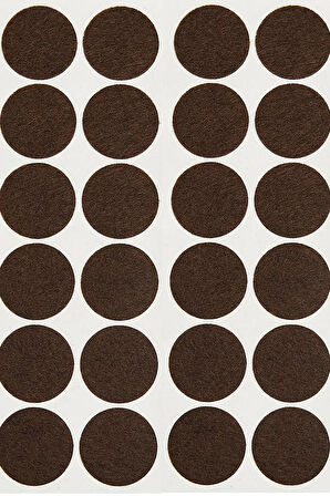 Sandalye Mobilya Ayak Pedi 24mm Kaydırmaz Keçe (33'lü) Yapışkanlı Parke Zemin Koruyucu - Kahverengi