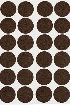 20 mm Kahverengi Yapışkanlı Mobilya Ayağı Keçesi Zemin Koruyucu Masa Sandalye Parke Pedi 190'lı