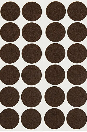 20 Mm Kahverengi Yapışkanlı Mobilya Ayağı Keçesi Masa Sandalye Zemin Parke Koruyucu (144’LÜ PAKET)