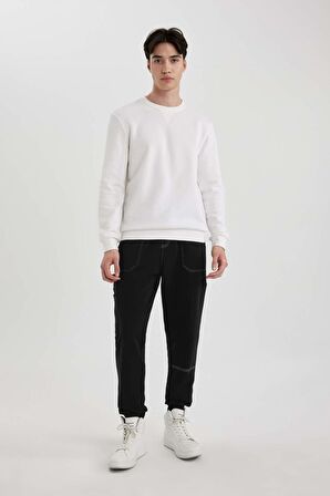 DeFacto Regular Fit Jogger Eşofman Altı Beli Bağcıklı Lastikli Paça Cepli C5384AX24SPBK81