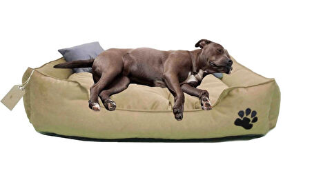Büyük Irk Köpek Yatağı Ultrasoft Yıkanabilir Yüksek Kaliteli Kumaş Pati İşlemeli - 70 x 90 cm