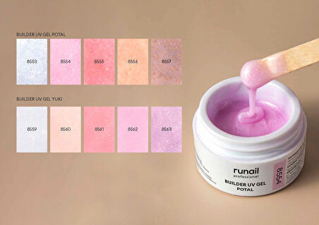 Runail Professional Protez Tırnak Jeli UV Builder Gel Yki Pembe Lila 15Gr. 8562