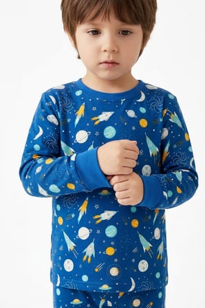 Erkek Çocuk Pamuklu Desenli Pijama Takım TKM1019