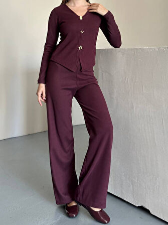 Düğme Detaylı Selanik Kumaş Takım