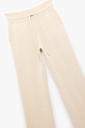 Cepli Bağcıklı Triko Pantolon