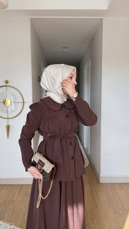 Retro Yaka Kuşaklı İkili Takım