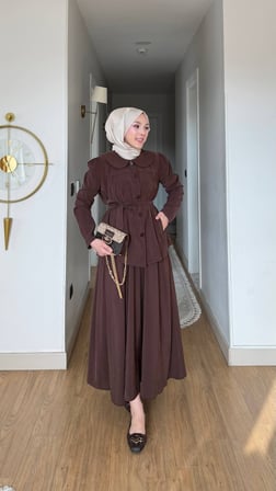 Retro Yaka Kuşaklı İkili Takım