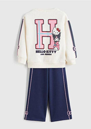 Cg Kids Kuromi Hello Kitty Kız Çocuk 3 iplik Alt Üst Takım Süper Kalite Kumaş Sırt Baskı Detay