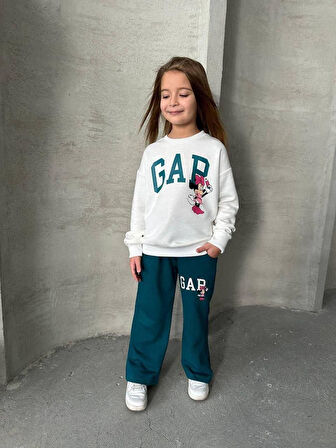 Cg Kids Minnie Mouse Kız Çocuk 3 İplik Alt Üst Takım Süper Kalite Kumaş