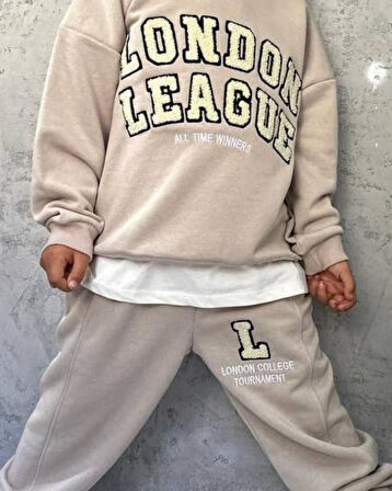 Cg Kids London League Süzüne Nakış işlemeli 3 iplik Alt Üst Takım Süper Kalite Kumaş