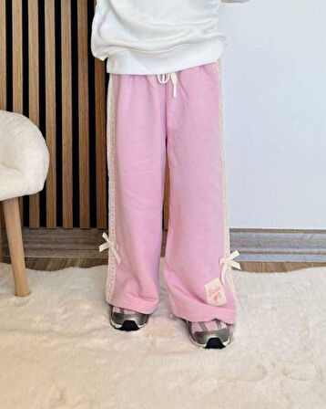 Cg Kids Barbie kabartma barbie yazı 3 iplik kumaş kız çocuk alt üst takım süper kalite sırt baskı ve eşofman detay