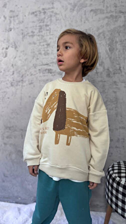 Cg Kids Dog Temalı Mükemmel Baskı Renk Kalitesi Erkek Çocuk 3 İplik Alt Üst Takım