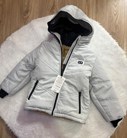 Cg Kids Gri Yandan Cepli içi kürklü Unisex Mont