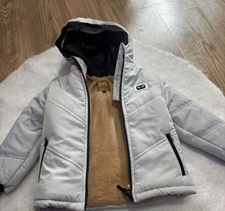 Cg Kids Gri Yandan Cepli içi kürklü Unisex Mont