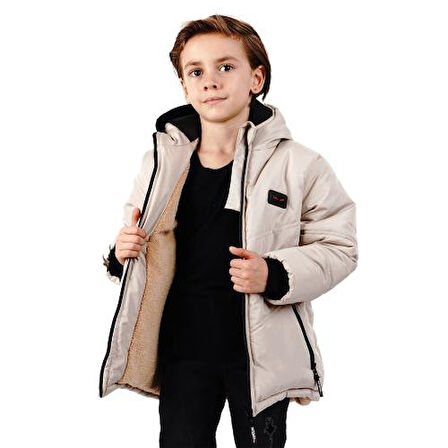 Cg Kids Gri Yandan Cepli içi kürklü Unisex Mont