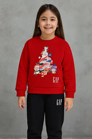 Cg Kids Kuromi Noel temalı 3 iplik şardonlu Alt Üst Takım Süper Kalite Kumaş 