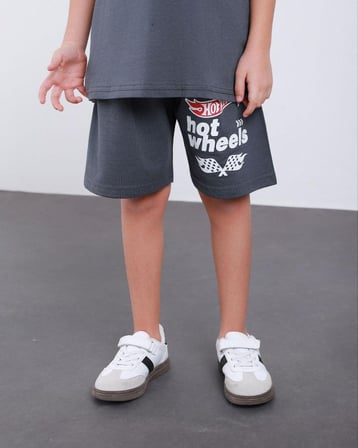Cg Kids Hot Wheells Erkek Çocuk Tshirt&Şort Alt Üst Takım Sırt Baskı Detaylı