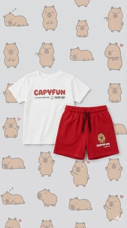Cg Kids Capybara Kız Çocuk Alt Üst Takım Süper Kalite Sırt Baskı Detaylı