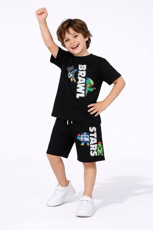 Cg Kids Brawl Stars Erkek Çocuk Tshirt & Şort Alt Üst Takım Sırt Baskı