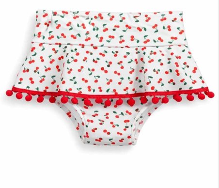 Cg Kids Kiraz Desenli Bikini Takımı Fırfırlı Etekli Mayo Kız Çocuk Alt Üst Takım